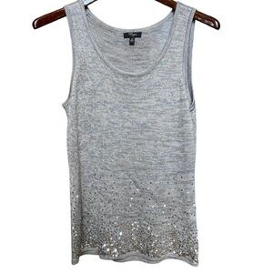 Cupio Sequin Sweater Tank Top Grey Size Small